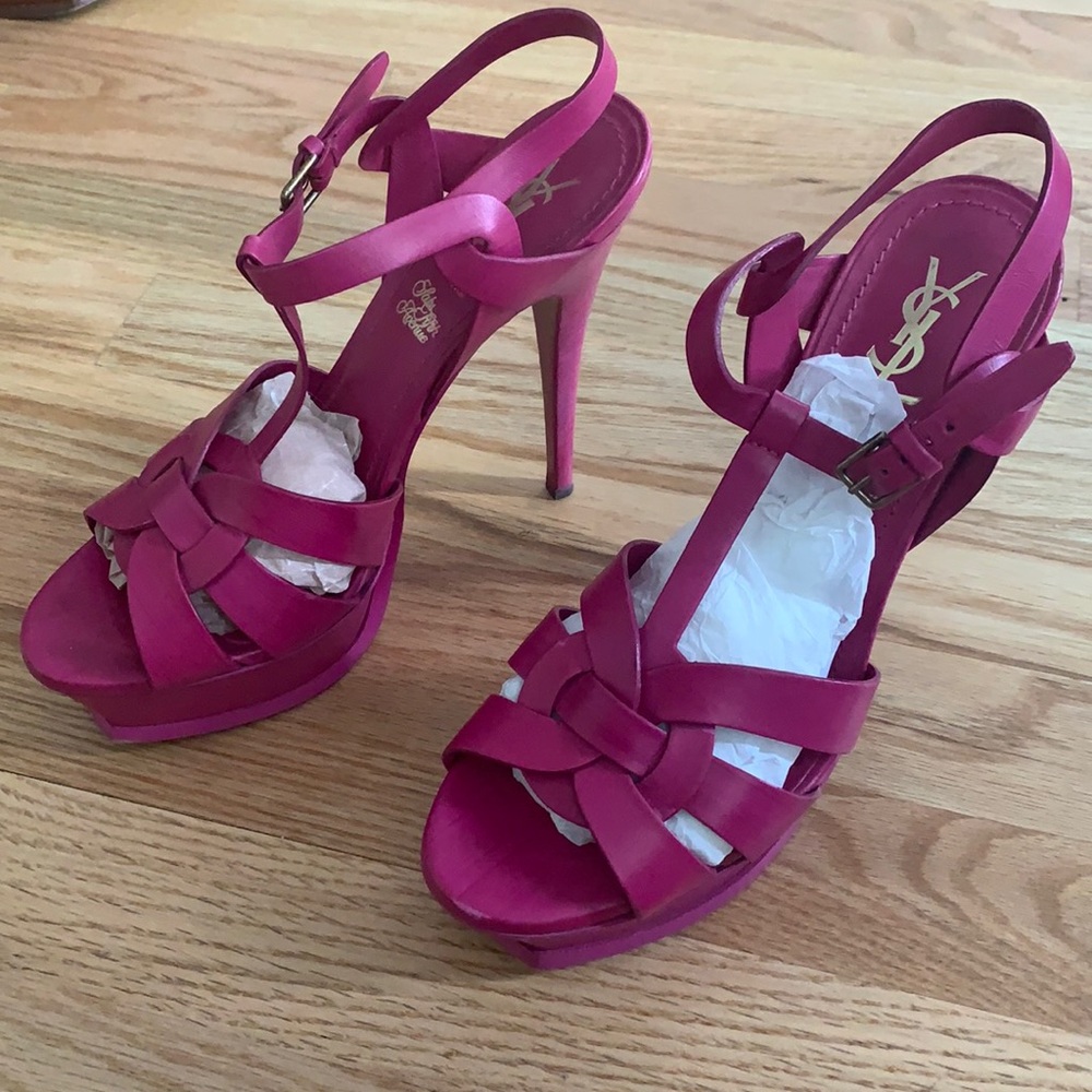Fuscia YSL Tribute Sandal Heels EU39
